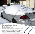 36" Car 3-in-1 Snow Brush, Detachable & Extendable Ice Scraper with Wide Foam Head & Ergonomic Grip, Lightweight Aluminum Snow Removal Tools Windshield & Paint Safe Shovel for Vehicle (Blue)