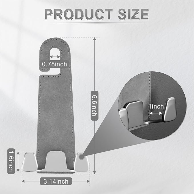 Car Seat Headrest Hook, Premium Suede Double Hook 2 Pack, Universal Hanging Accessories for Purse, Bag, Groceries - Car Interior Accessories (Gary)