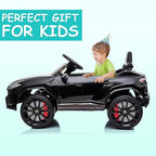 Electric Car for Kids 12V Licensed Lamborghini Ride On Car with Remote Control,Max Speed 2.5Mph,LED Lights,Music Players,Opening Doors,Spring Suspension,Toddler Cars to Drive (Black)