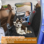 Dog Car Seat Cover XL, Heavy Duty Dog Seat Cover for Back Seat, 100% Waterproof Nonslip Hammock for Car with Side Flap, Scratch Proof Pet Back Seat Covers