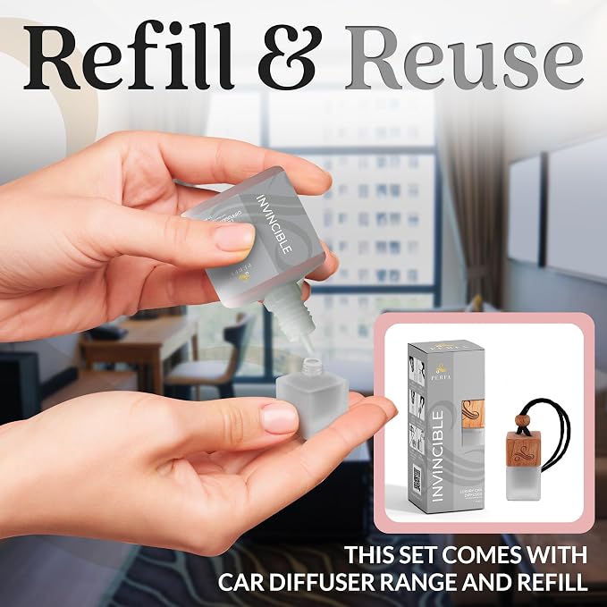 Invcturs Inspired Gift Set Car Air Freshener for Men | Car Air Freshener with Vent Clip 38ml Gift Set | Odor Eliminator | Marine Citrus, Warm Woods, Grapefruit | Automotive Perfume Diffuser by