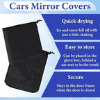 6Pcs Side Mirror Covers, Waterproof Car Side Mirror Protection for Snow, Ice, Bird Droppings - Universal Fit for Cars, SUVs, Winter Rearview Guard, Auto Exterior Accessories with Drawstrings