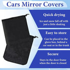 2Pcs Side Mirror Covers, Waterproof Car Side Mirror Protection for Snow, Ice, Bird Droppings - Universal Fit for Cars, SUVs, Winter Rearview Guard, Auto Exterior Accessories with Drawstrings