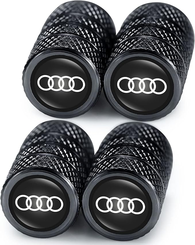 Car Tire Valve Stem Caps for Automobiles,Dust Caps Compatible with Audi A1 A3 RS3 A4 A5 A6 A7 RS7 A8 Q3 Q5 Q7 R8 S Series Car Tires，Alloy Leak-Proof Valve Cover
