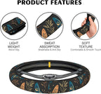 Bohemian Butterflies Steering Wheel Covers Universal 15 Inch Car Wheel Cover,Anti-Slip Breathable Car Accessories Protector Fit for Trucks,Sedans,SUVs,Vans