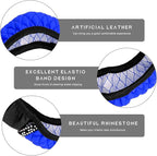 Bling Car Steering Wheel Cover, 15 Inch Sparkly Rhinestone Soft Leather Steering Wheel Protector, Non-Slip Universal Auto Elastic Steering Wheel Covers for Women Girls (Blue)