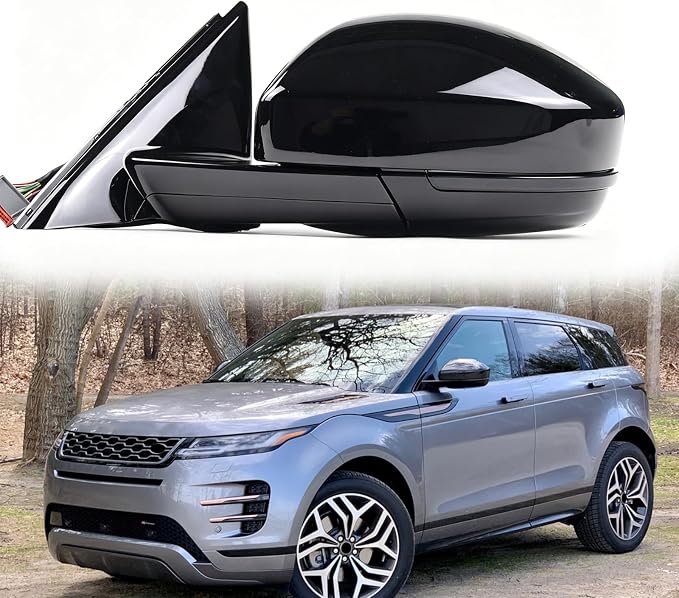 Driver Side Mirror Replacement Compatible with 2019-2025 Land Rover Range Rover Evoque L551 Rear View Mirror Side Door Mirrors Rearview Mirrors Power Folding, Heated Glass, Turn Light, Puddle Light