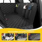 Dog Car Seat Cover for Back Seat,100% Waterproof Scratch Proof Nonslip Seat Cover,600D Heavy Duty Scratch Soft Dog Hammock for Car for Cars Trucks and SUVs Black