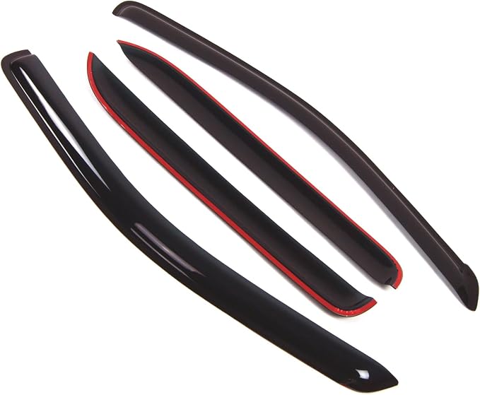Outside Mount Window Vent Visors Rain Guards Compatible with Ford Taurus X 2008-2009 | Side Window Wind Deflectors Rain Shields | Smoke Tinted, 4 Pcs Set, DGWV-180-2