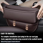 2 Pack Universal Fit Car Gap Filler, Premium Leather Seat Gap Filler Organizer, Car SUV Truck Essentials (Brown 2 pack)