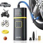 Tire Inflator Portable Air Compressor - Air Pump for Car Tires with Digital Pressure Gauge, Cordless Rechargeable Battery, Emergency LED Light for Car Motorcycle Bike Ball, 150PSI, Auto Stop