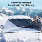 Car Windshield Cover for Ice and Snow Heavy Duty Fabric with Side Mirror Cover,Standard Winter Frost Hail Protector for Most Car, Truck, SUV, Van and MPV (66x 47Inch)