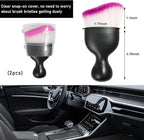 2 PCS Car Detailing Brush, Curved Soft Bristles Auto Removal Dust Collectors, Universal Vehicle Dashboard, Air Conditioner Vents etc Interior Cleaning Tool Accessories (White/Red)