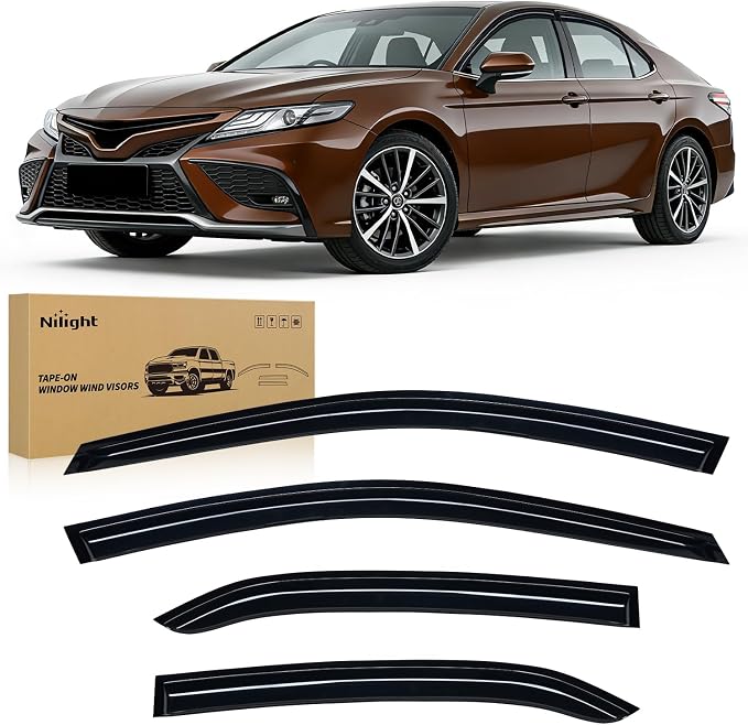 Window Rain Guards for Toyota Camry 2018 2019 2020 2021 2022 2023 2024, Out-Channel Window Visors Vent Wind Deflectors-4PCS