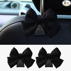2PCS Car Seat Hooks, Cute Bow Car Seat Headrest Hooks for Purses, Bags, Umbrella, Universal Automotive Interior Decoration Accessoriesl for Vehicle, SUV, Sedan, Truck (Black)