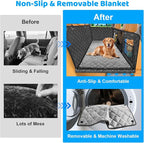 2026 Upgraded Back Seat Extender for Dogs - Large Hard Bottom Dog Car Seat Cover Holds 550lbs, Waterproof Dog Hammock Pet Bed with High-Density Foam Non-Slip Backseat Protector