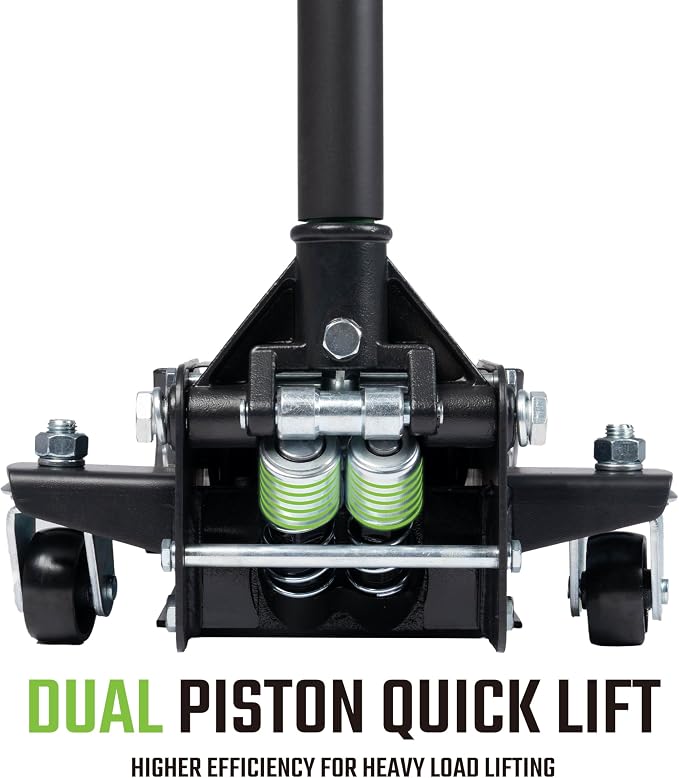 Heavy-Duty 3-Ton (6,600 lbs) Low Profile Hydraulic Floor Jack, Steel, Dual Piston Pump – for Cars, SUVs, and Trucks – Garage & Shop Maintenance