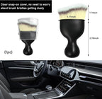 Car Detailing Brush, Curved Soft Bristles Auto Removal Dust Collectors, Universal Vehicle Dashboard, Air Conditioner Vents etc Interior Cleaning Tool Accessories (Beige)