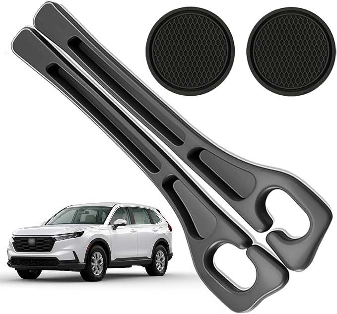 Car Seat Gap Filler Organizer Compatible with Honda CR-V CRV Accessories Seat Gap Plug Blocker with Storage Slot Non-Slip Car Cup Holder Coaster Black