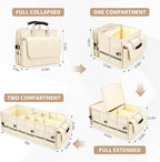 Car Trunk Organizer and Storage with Lid & Removable Cooler Bag, Car Accessories 6 Removable Dividers for Custom Space, Collapsible Trunk Organizers Interior for SUV & Sedan, Large