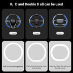 2Pc Carbon Fiber Steering Wheel Cover Universal Fit 99% Cars | Non-slip soft grip, easy to wipe clean, quick to install, perfect for daily commutes and road trips, Blue