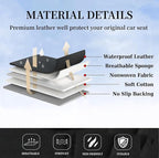 Coverado Car Seat Covers, Waterproof Nappa Leather Seat Cushion for Cars 5 Seats, Front and Rear Automotive Seat Cover Car Accessories, Universal Fit for Most Cars SUV Trucks, Full Set, Black