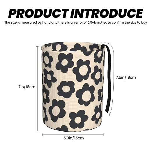 Vintage Groovy Flowers Car Trash Can Small Portable Car Garbage Bag for Back Front Seat RV's Camping Accessories