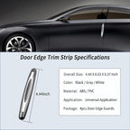 4PCS Car Door Edge Guards,Anti-Scratch Car Door Protector Trim Strip with Self Adhesive for Car Decor,Universal Exterior Car Accessories Door Guards for Cars Trucks SUVs (Gray)