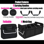 Trunk Organizer for SUV & Sedan, Car Organizers and Storage, Waterproof Collapsible & Adjustable Straps, 70L Sturdy Car Organization for Car Accessories, Tools, Sundries (Black B, Large-A)