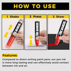 Jumbo Tire Marker White Red - 4 Pack 15mm Wide Tip Paint Pens for Car Tires Lettering, Large Capacity Premium Ink Waterproof Permanent Markers