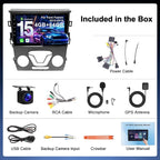 4G+64G Car Radio for Ford Fusion Mondeo 2013-2019: Only Fit Manual AC | Upgrade Android 15, Wireless CarPlay Android Auto, BT 5.4, WiFi 6, GPS, FM, RDS, EQ, SWC, 1080P Backup Camera
