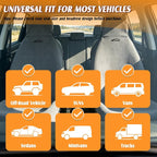 2 Pack Towel Car Seat Covers, Waterproof Washable Front Seat Protectors with Soft Terry Cloth, Non-Slip Backing, Universal Fit for Cars SUVs Trucks,Gym,Beach,Pets, Kids,Road Trips (Gray)