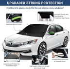 Windshield Cover for Ice and Snow, Car Windshield Snow Cover, Thicken Windshield Frost Cover Waterproof Windshield Snow Ice Cover with Large Mirrors Cover for Most SUVs Trucks (74"x 47")