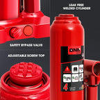 4 Ton / 8000 lbs Lifting Automotive Welded Hydraulic Bottle Jack for Car SUV Pickup, Auto Repair, with Manual Handle & Carrying Storage Case, Red