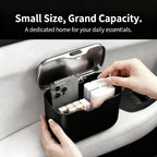 Car Trash Can with Lid - Leakproof Mini Garbage Bin for Door or Seatback,Premium ABS Auto Organizer,Space-Saving Car Garbage Can for Commuters,Families and Pet Owners,Fit for SUV,Sedan,Truck (Black)
