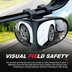 2 PCS Car Blind Spot Mirror, 360 Degrees Panoramic Adjustable Wide-angle Mirror, HD Waterproof Dual-sided Glass Reverse Parking Auxiliary Tools, Universal for Most Vehicles (Black)