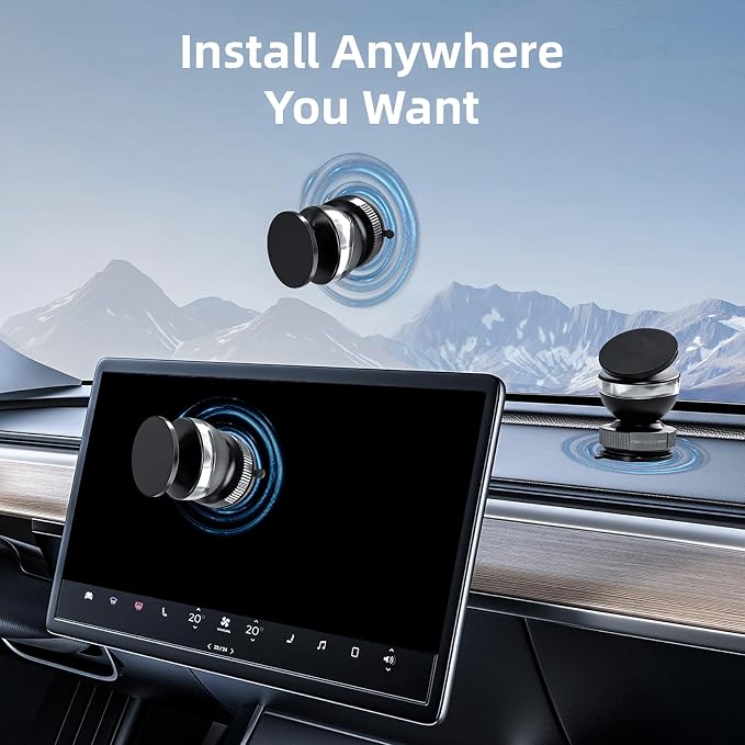 Magnetic Phone Holder for Car with 360° Adjustable Vacuum Spherical Design Phone Mount for Car Home Gym Office Compatible for iPhone 17 Pro Max 16 15 14 13 12 Air Plus and Android