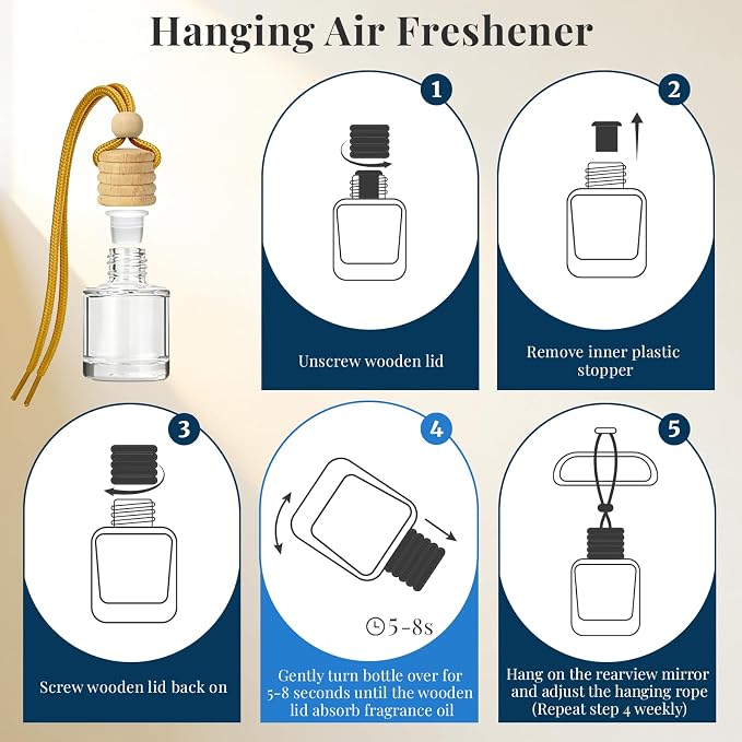 Car Air Fresheners, Inspired by Hilton Hotel, 2 Packs | Hanging Car Aroma Diffuser, Rearview Mirror Accessory