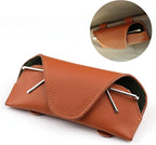 Magnetic Sunglass Holder for Car Visor, Leather Car Glasses Holder | Brown Visor Accessories Eyeglasses Holder Glasses Storage Case