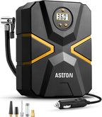 S1 Tire Inflator Portable Air Compressor 12V DC 150PSI with Digital Gauge, Auto Shut-Off Preset Pressure Fast Inflation, Compact Air Pump for Car Tires, Motorcycle, Bike, Ball, Inflatables