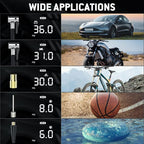 Tire Inflator Portable Air Compressor, 150PSI Cordless Tire Pump with Rechargeable Li-ion Battery 6000mAh, Digital Electric Air Pump with Emergency LED Light for Car, Tires, Bicycle, Motorcycle, Balls