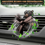 Car Vent Clips - Bear Pilot Car Air Freshener Vent Clip with Rotating Propeller, Durable and Easy to Install, 2.1"x2.5"x2.4" Versatile Size, 2 Aroma Tablets Included, Adds a Playful Touch to Interior