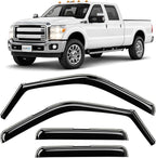in-Channel Incredibly Durable Rain Guards for Ford F250-F550 Super Duty 1999-2016 SuperCrew, Original Window Deflectors, Vent Window Visors, Vent Deflector, 4 pcs. - 699211