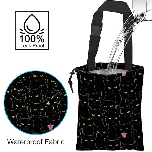 Car Trash Bag Hanging Black Cats Car Trash Can Waterproof Garbage Bag Hanging for Car Back Seat