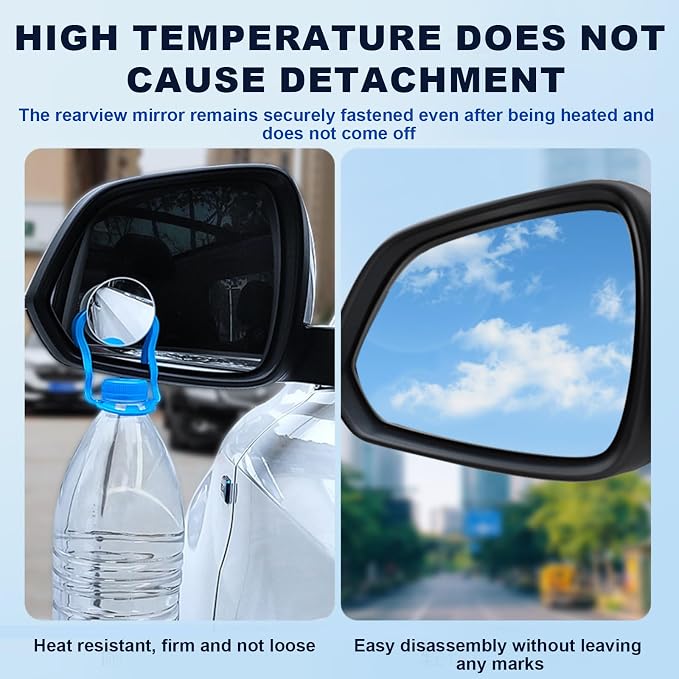 Blind Spot Mirrors - 2 Pack Round HD Glass Frameless Convex Rear View Mirror with Wide Angle Adjustable Stick for Cars, Trucks, And Motorcycles Stuff Rearview Mirror Accessories Decor