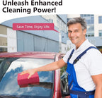 Windshield Cleaner Tool 22.5" L - Car Interior&Exterior Window Cleaning Kit with Extendable Handle&4 Microfiber Pads and Thick Large Wash Sponge, Auto Glass Wiper Brush Kit for Cars Home (7pcs Pink)