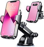 【85+LBS Strongest Suction & Military-Grade Ultimate Car Phone Mount【Patent & Safety Certs】 Cell Phone Holder for Dash Windshield Vent for iPhone 17 Pro Max Automobile Accessory Kits,Light Pink