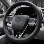 Steering Wheel Cover Standard Size 14.5-15 inch, Non-Slip Car Wheel Cover Protector, Non-Folding Packaging, Microfiber Leather, Black
