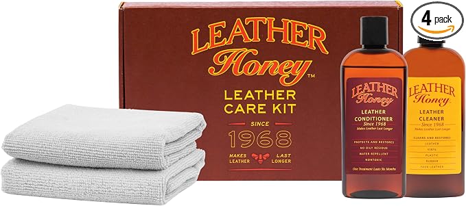 Complete Leather Care Kit: Cleaner, Conditioner, 2 Cloths. Non-Toxic Leather Care Made in the USA Since 1968. Restore Couches, Car Seats & Interior, Jackets, Shoes & Bags. for Any Color