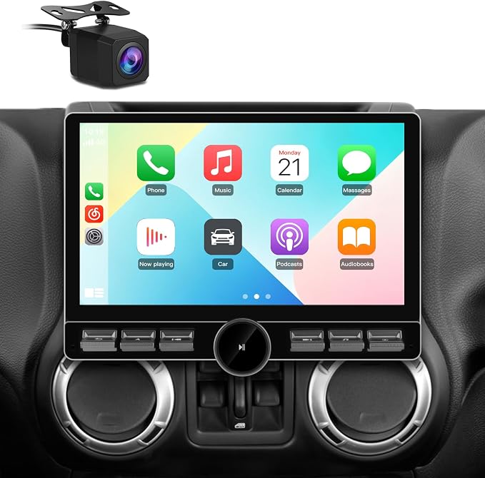 10.6 inch Car Radio Stereo Upgrade 【4+64GB】 for Jeep Wrangler JK 2007-2018 Dodge Ram 1500 2500 2009 2010 2011 2012 with CarPlay Android Auto